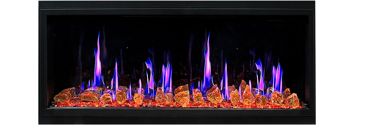 2025 New Litedeer Homes Latitude 45-inch Smart Electric Fireplace with 1-inch Trim Reflective Amber Glass - ZEF45XA