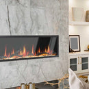 2025 New Litedeer Homes Latitude 55-inch Built-in Smart Electric Fireplace with 1-inch Trim, Multi-Flame LED, Driftwood Logs & River Rocks, WiFi/App-Control, Flush/Recessed/Built-in (Model: ZEF55V)
