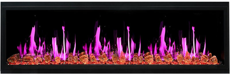 2025 New Litedeer Homes Latitude 65" Smart Built-in Electric Fireplace with Reflective Amber Glass - ZEF65XA