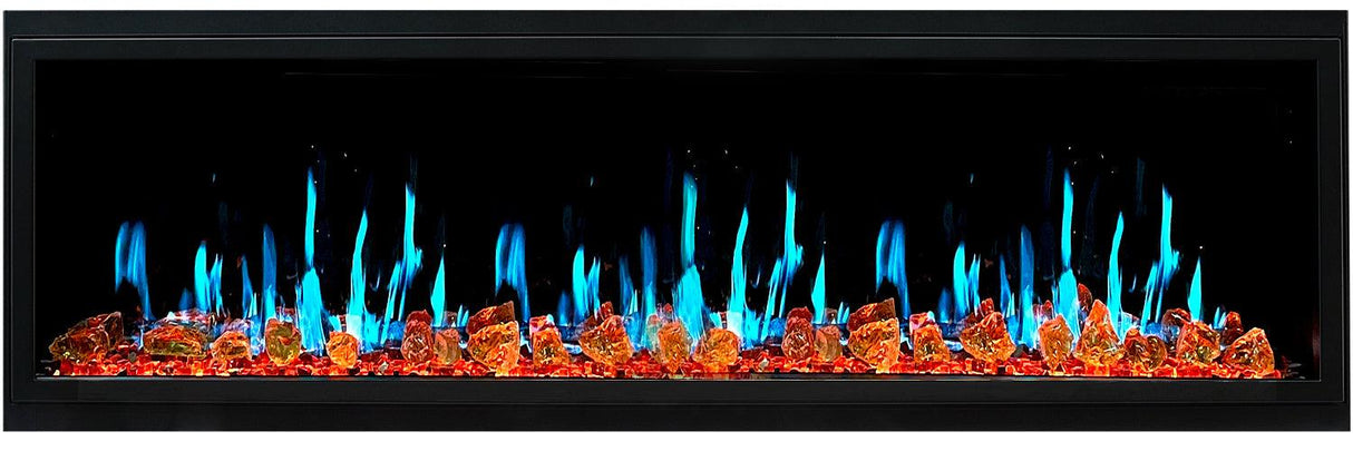 2025 New Litedeer Homes Latitude 65" Smart Built-in Electric Fireplace with Reflective Amber Glass - ZEF65XA