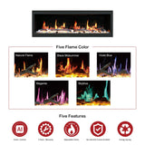 2025 NewLited eer Homes Latitude 65-inch Ultra-Slim Smart Electric Fireplace with 1-inch Trim – Multi-Flame LED, Driftwood Logs & River Rocks, WiFi/App-Control, Flush/Recessed/Wall-Mounted (Model: ZEF65X)