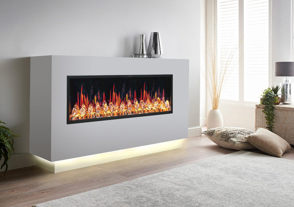 2025 New Litedeer Homes Latitude 65 inch Ultra-Slim Smart Electric Fireplace with Crackling Sounds, Diamond-like Crystal - ZEF65XC