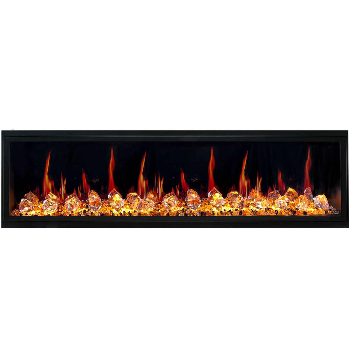 2025 New Litedeer Homes Latitude 75 inch Smart Control HD LED Electric Fireplace Wifi Enabled (Model: ZEF75VC),Black