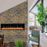 2025 New Litedeer Homes Latitude 75 inch Smart Control HD LED Electric Fireplace Wifi Enabled (Model: ZEF75VC),Black