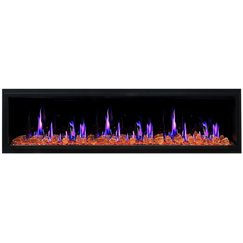 Litedeer Homes Latitude 75-inch Built-in Electric Fireplace with Wifi, Fireplace App, 5 Unique Flame -ZEF75VA