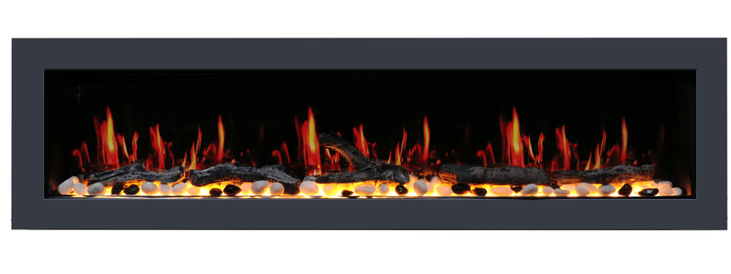 2025 New Litedeer Homes Latitude II 48-in Wall Mounted Smart Electric Fireplace with App, Crackling Sounds, Driftwood Log & River Rock - ZEF48X