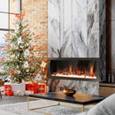 2025 New Litedeer Homes Latitude II 48-in Wall Mounted Smart Electric Fireplace with App, Crackling Sounds, Driftwood Log & River Rock - ZEF48X