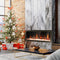 2025 New Litedeer Homes Latitude II 48-in Wall Mounted Smart Electric Fireplace with App, Crackling Sounds, Driftwood Log & River Rock - ZEF48X