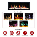 2025 New Litedeer Homes Latitude II 48-in Wall Mounted Smart Electric Fireplace with App, Crackling Sounds, Driftwood Log & River Rock - ZEF48X