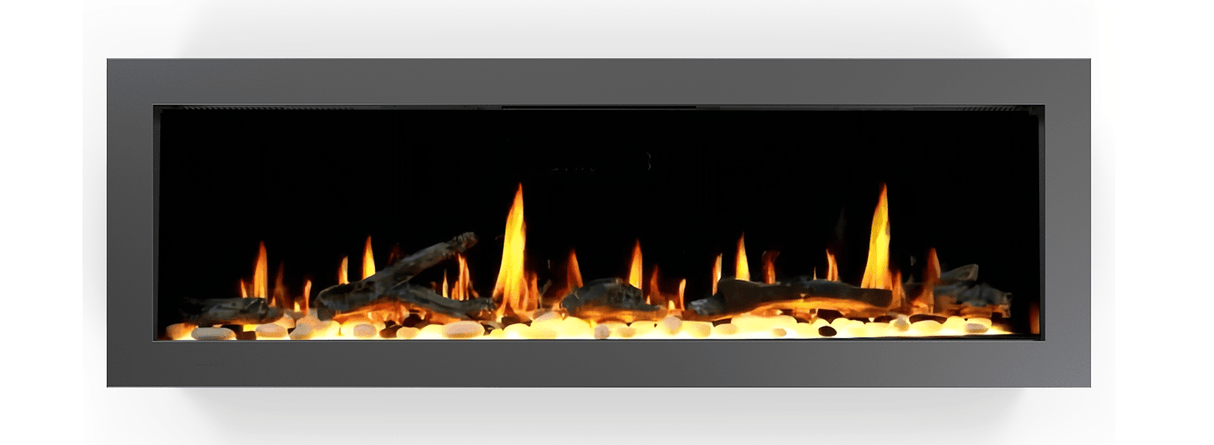 2025 New Litedeer Homes Latitude II 48-in Wall Mounted Smart Electric Fireplace with App, Crackling Sounds, Driftwood Log & River Rock - ZEF48X