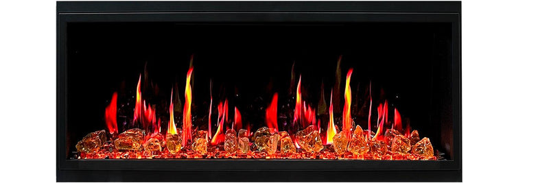 Litedeer Homes Latitude II 48 inch Wall Mount Smart Electric Fireplace with Reflective Amber Glass - ZEF48XA