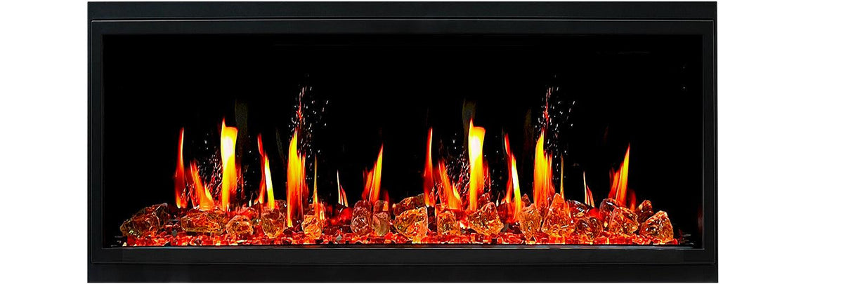 Litedeer Homes Latitude II 48 inch Wall Mount Smart Electric Fireplace with Reflective Amber Glass - ZEF48XA