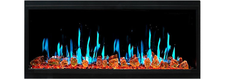 Litedeer Homes Latitude II 48 inch Wall Mount Smart Electric Fireplace with Reflective Amber Glass - ZEF48XA
