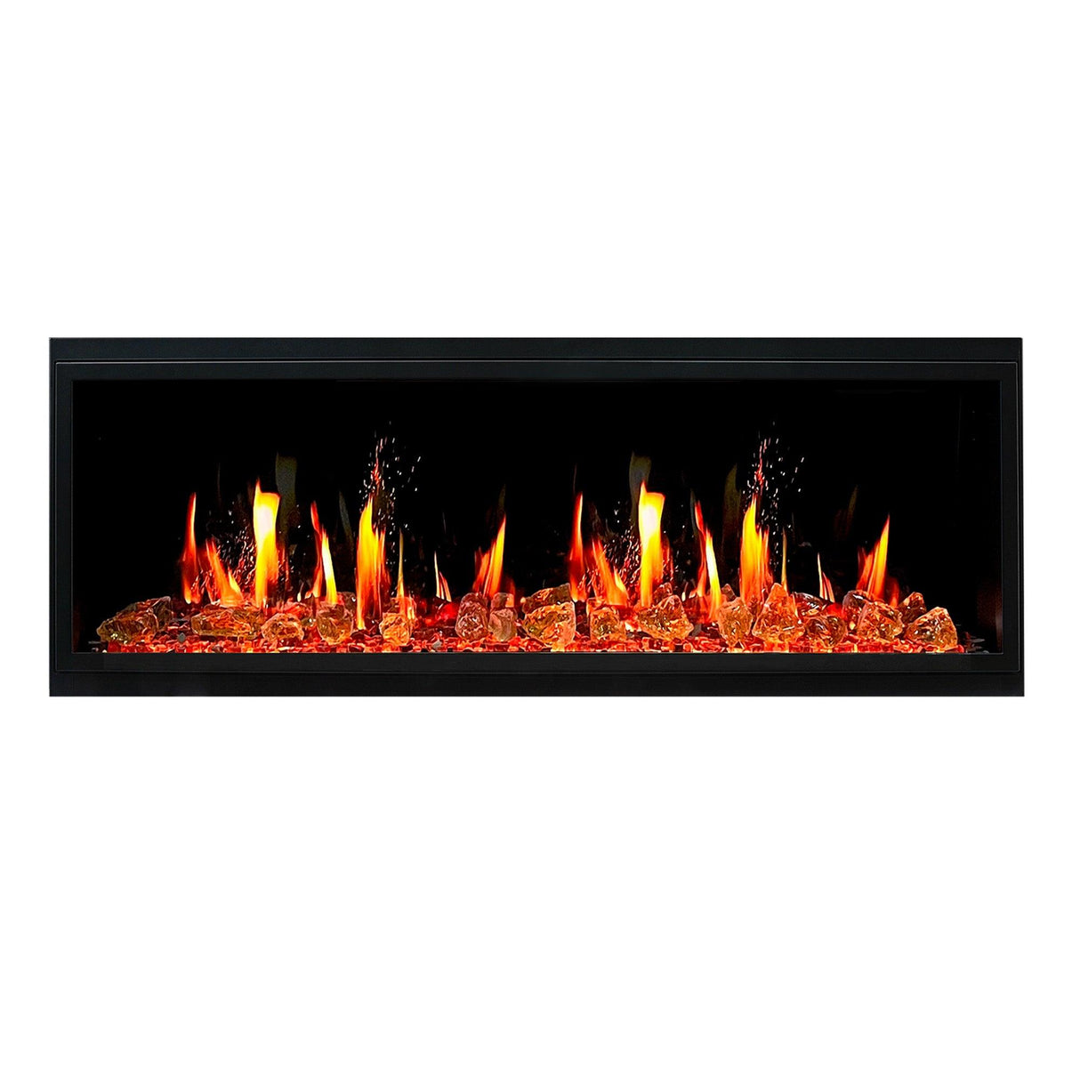 2025 New Litedeer Homes Latitude II 58-inch Wall-Mounted Smart Electric Fireplace with Crackling Sounds, Multi-Flame Style, APP Reflective Amber Glass - ZEF58VA