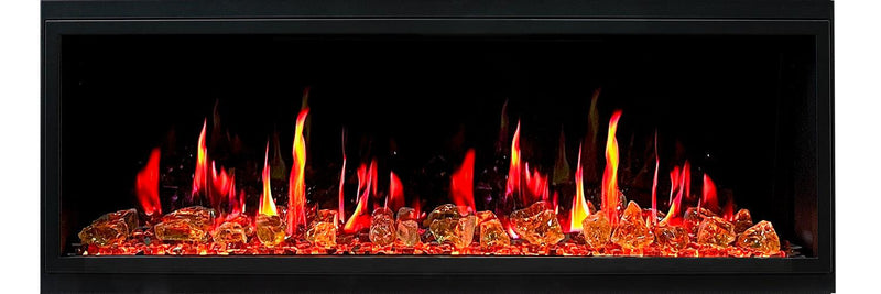 2025 New Litedeer Homes Latitude II 58-inch Wall-Mounted Smart Electric Fireplace with Crackling Sounds, Multi-Flame Style, APP Reflective Amber Glass - ZEF58VA