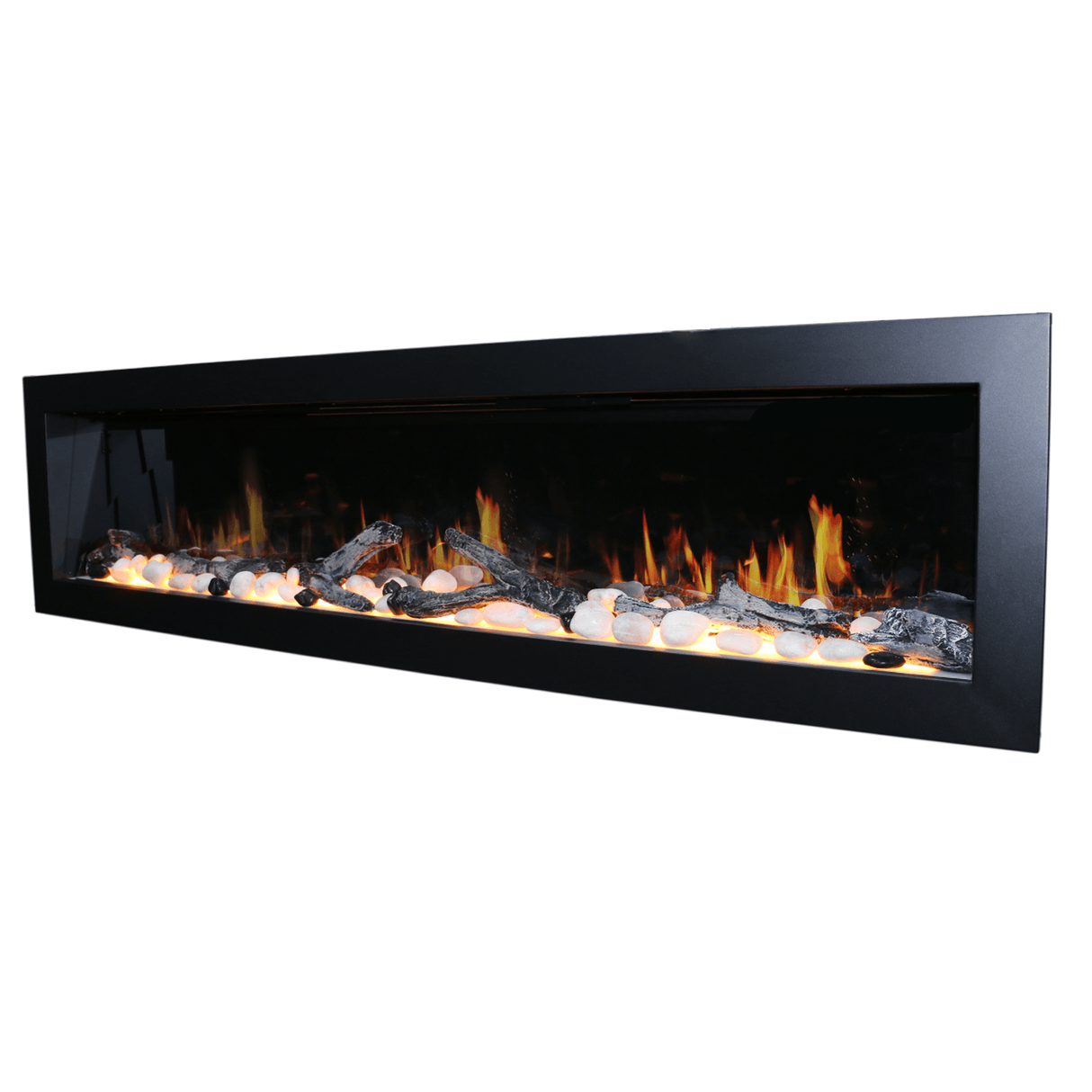 2025 New Litedeer Homes Latitude II 68" Smart Electric Fireplace with Multi-flame Style, APP Driftwood Log & River Rock - ZEF68X