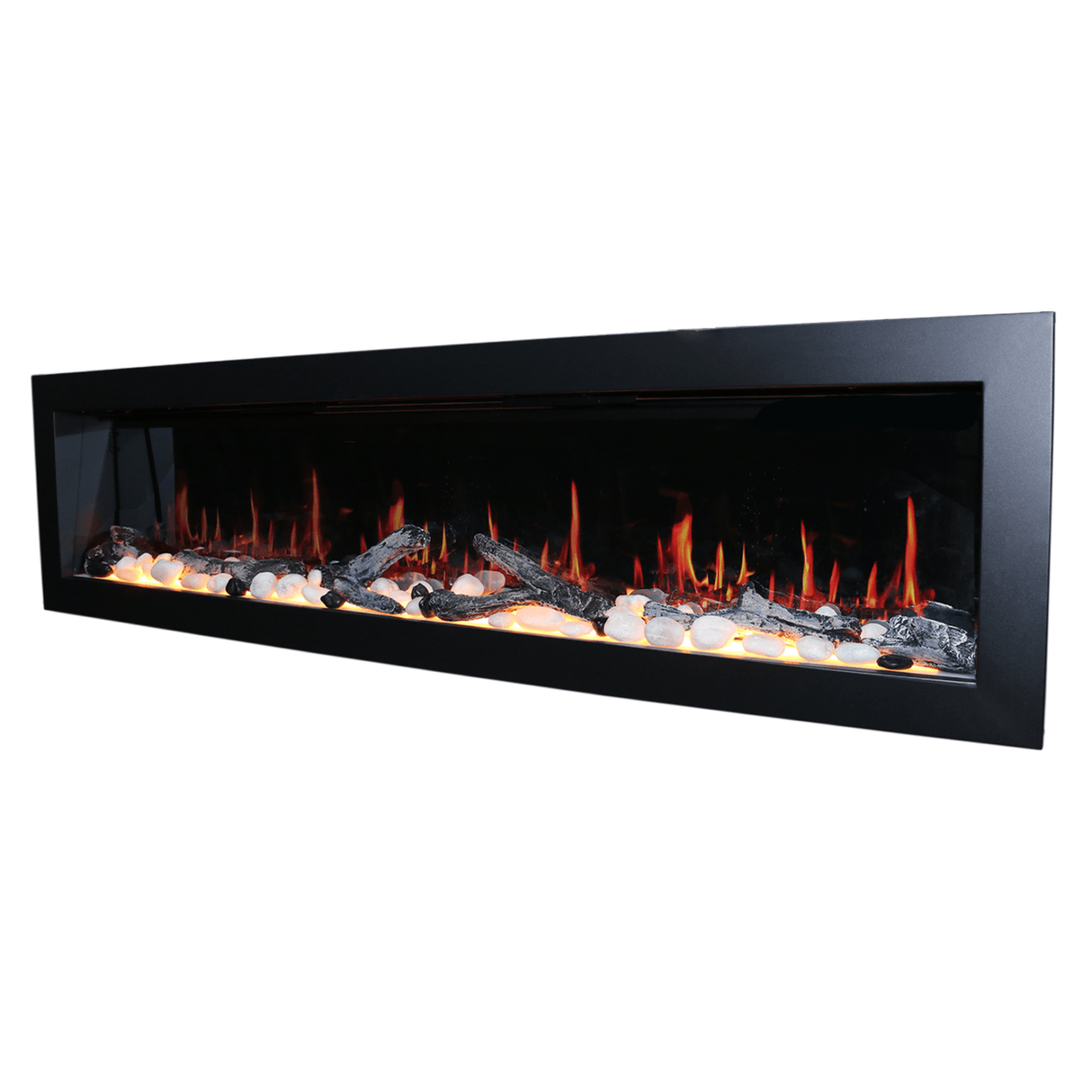2025 New Litedeer Homes Latitude II 68" Smart Electric Fireplace with Multi-flame Style, APP Driftwood Log & River Rock - ZEF68X