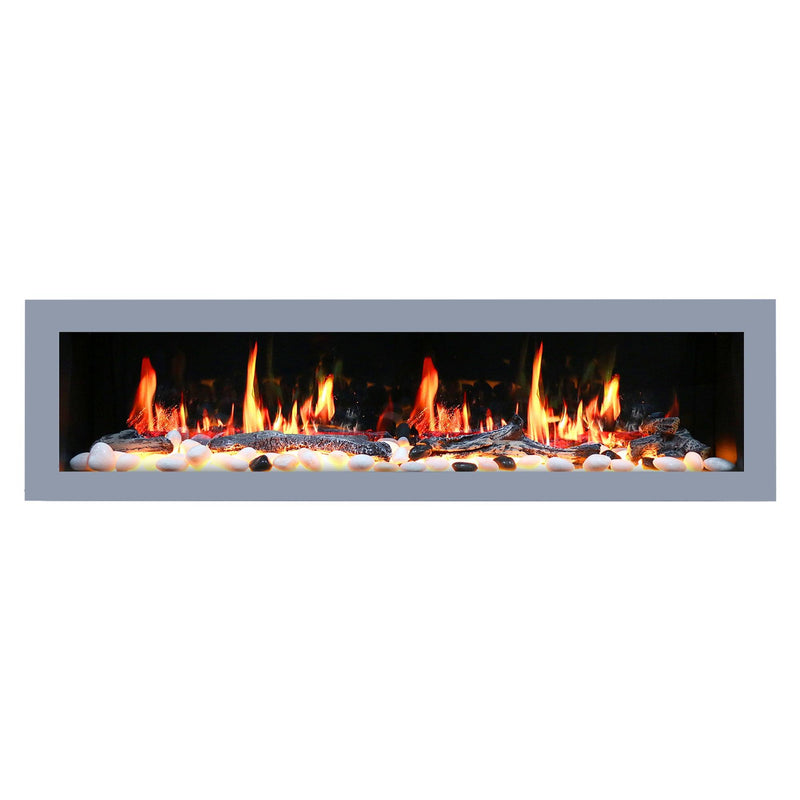 2025 New Litedeer Homes Latitude II 68" Smart Electric Fireplace with Multi-flame Style, APP Driftwood Log & River Rock - ZEF68X