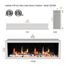 2025 New Litedeer Homes Latitude II 68" Smart Electric Fireplace with Multi-flame Style, APP Driftwood Log & River Rock - ZEF68X