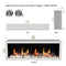 2025 New Litedeer Homes Latitude II 68" Smart Electric Fireplace with Multi-flame Style, APP Driftwood Log & River Rock - ZEF68X
