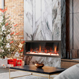 2025 New Litedeer Homes Latitude II 68" Smart Electric Fireplace with Multi-flame Style, APP Driftwood Log & River Rock - ZEF68X