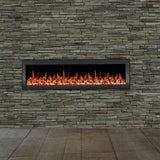 2025 New Litedeer Homes Latitude II 68" Smart Wall Mount Electric Fireplace with App Crushed Ice Rocks & Remote - ZEF68XC