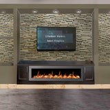 2025 New Litedeer Homes Latitude II 68" Smart Wall Mount Electric Fireplace with App Crushed Ice Rocks & Remote - ZEF68XC