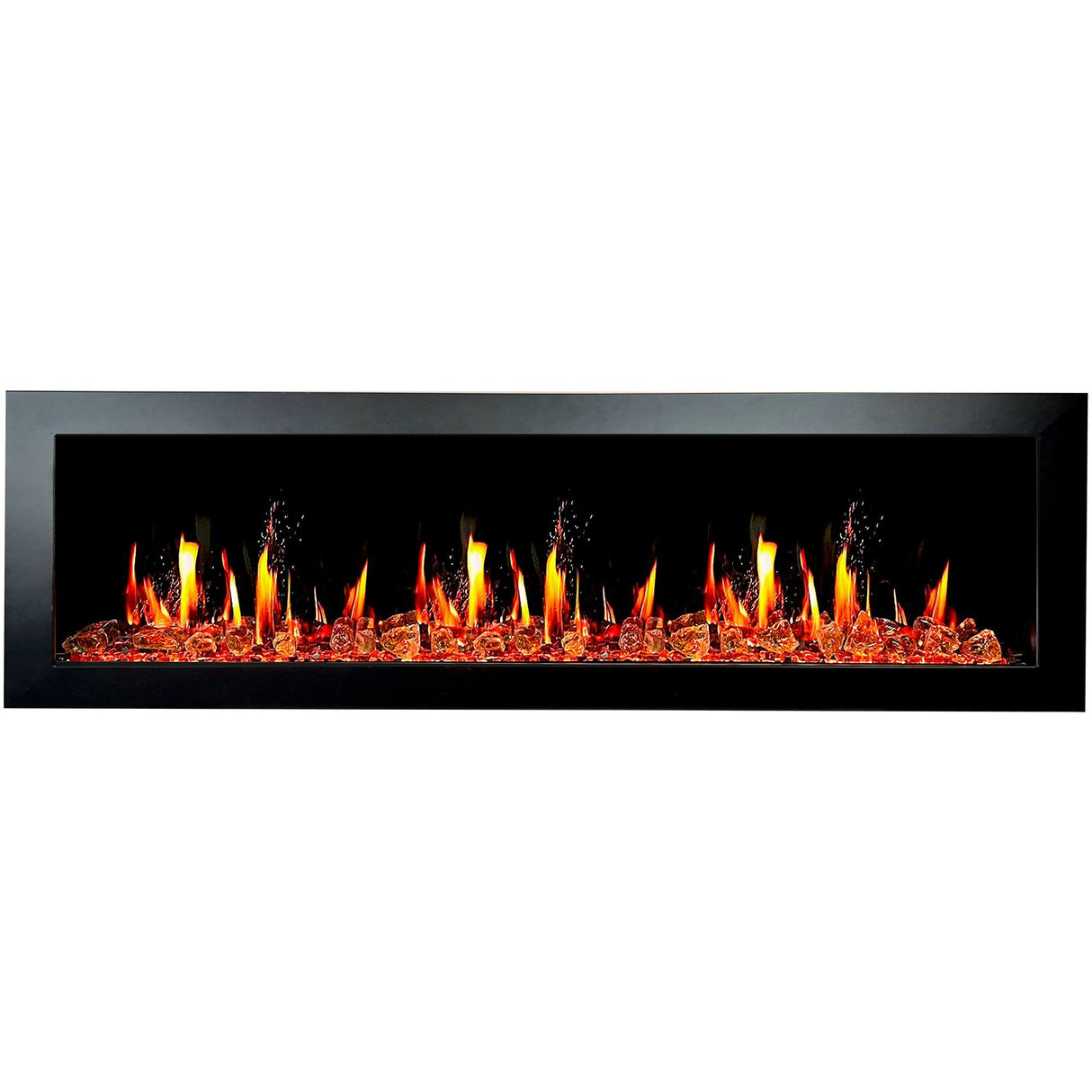 2025 New Litedeer Homes Latitude II 68" Smart Wall Mounted Electric Fireplace with Reflective Amber Glass - ZEF68XA