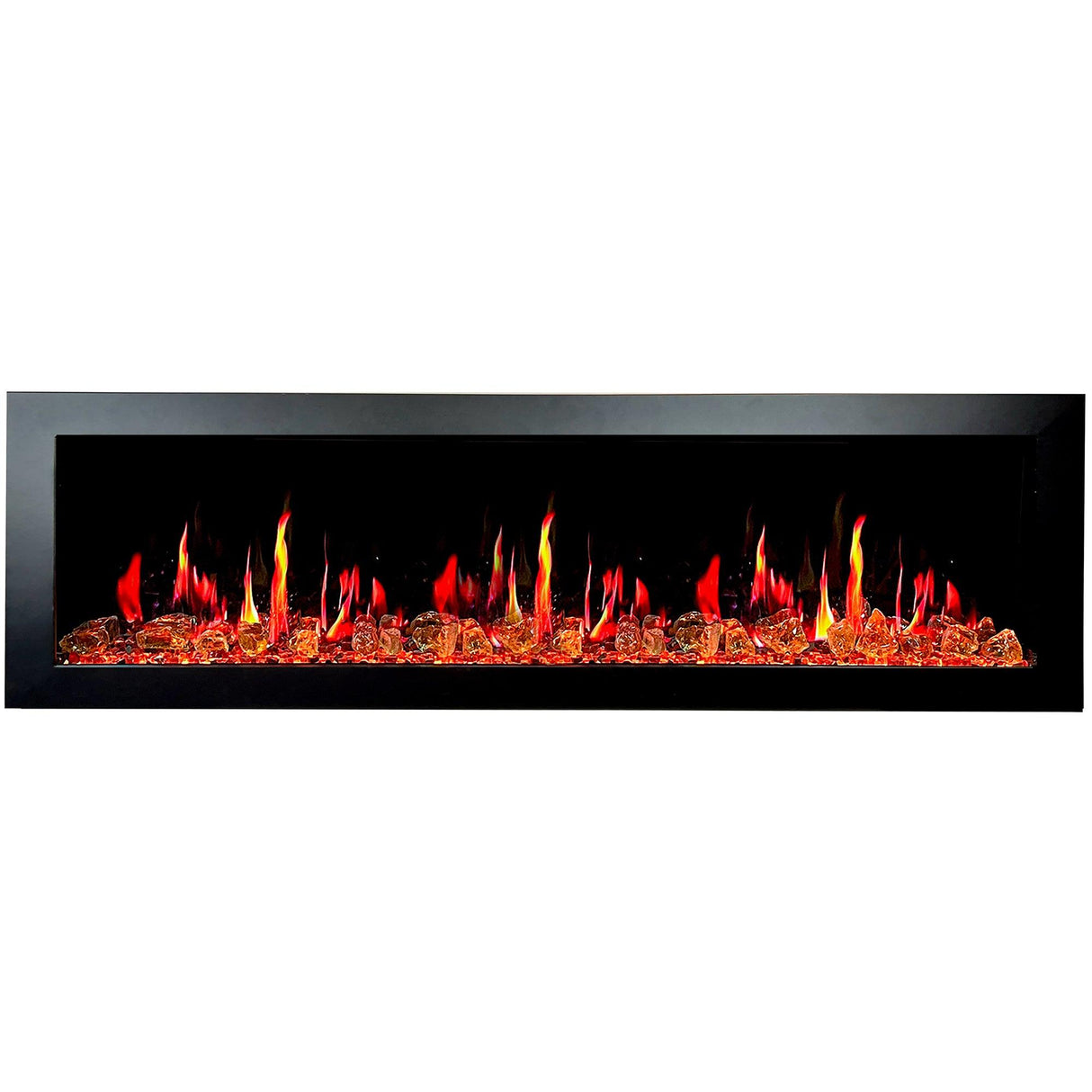 2025 New Litedeer Homes Latitude II 68" Smart Wall Mounted Electric Fireplace with Reflective Amber Glass - ZEF68XA