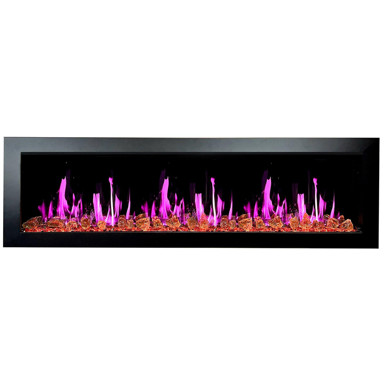 2025 New Litedeer Homes Latitude II 68" Smart Wall Mounted Electric Fireplace with Reflective Amber Glass - ZEF68XA