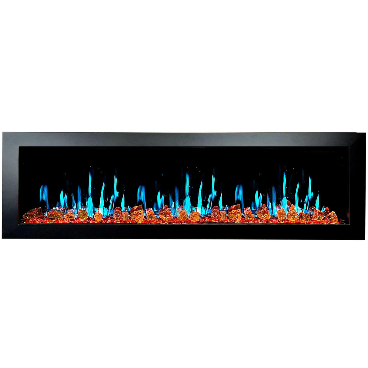 2025 New Litedeer Homes Latitude II 68" Smart Wall Mounted Electric Fireplace with Reflective Amber Glass - ZEF68XA