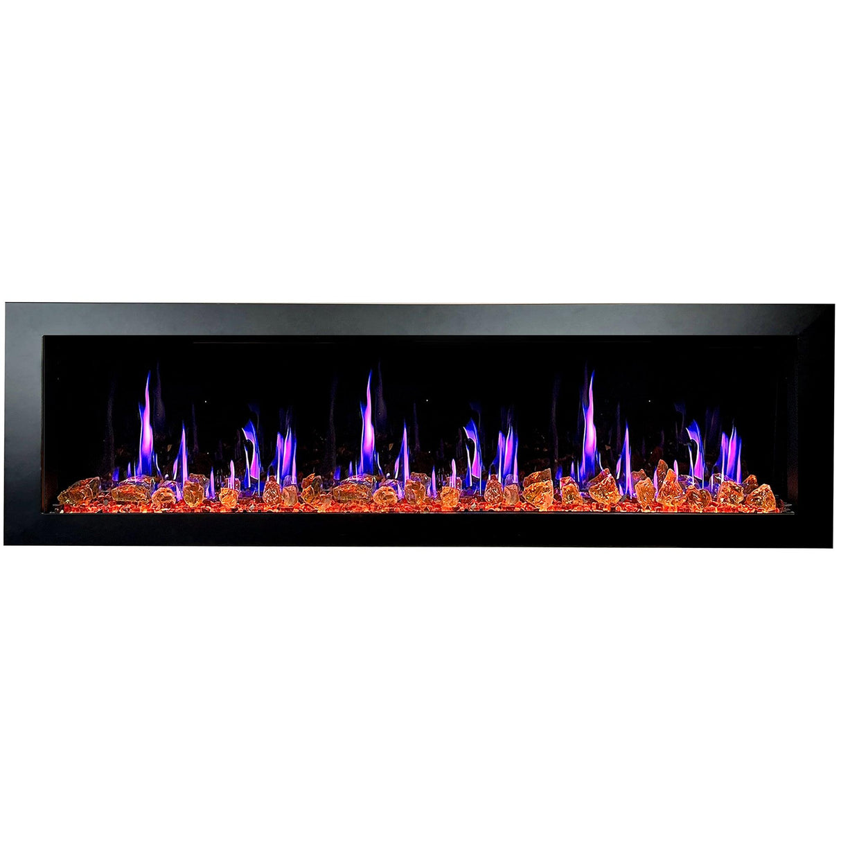 2025 New Litedeer Homes Latitude II 68" Smart Wall Mounted Electric Fireplace with Reflective Amber Glass - ZEF68XA