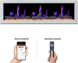 Litedeer Homes Latitude II 78" Smart Electric Fireplace with App Driftwood Log & River Rock - ZEF78VW