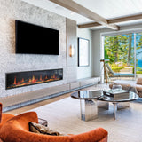 2025 New Litedeer Homes Latitude II 78-inch Wall Mount Smart Electric Fireplace with Crackling Sounds (Model: ZEF78V), Black