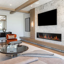2025 New Litedeer Homes Latitude II 78-inch Wall Mount Smart Electric Fireplace with Crackling Sounds (Model: ZEF78V), Black