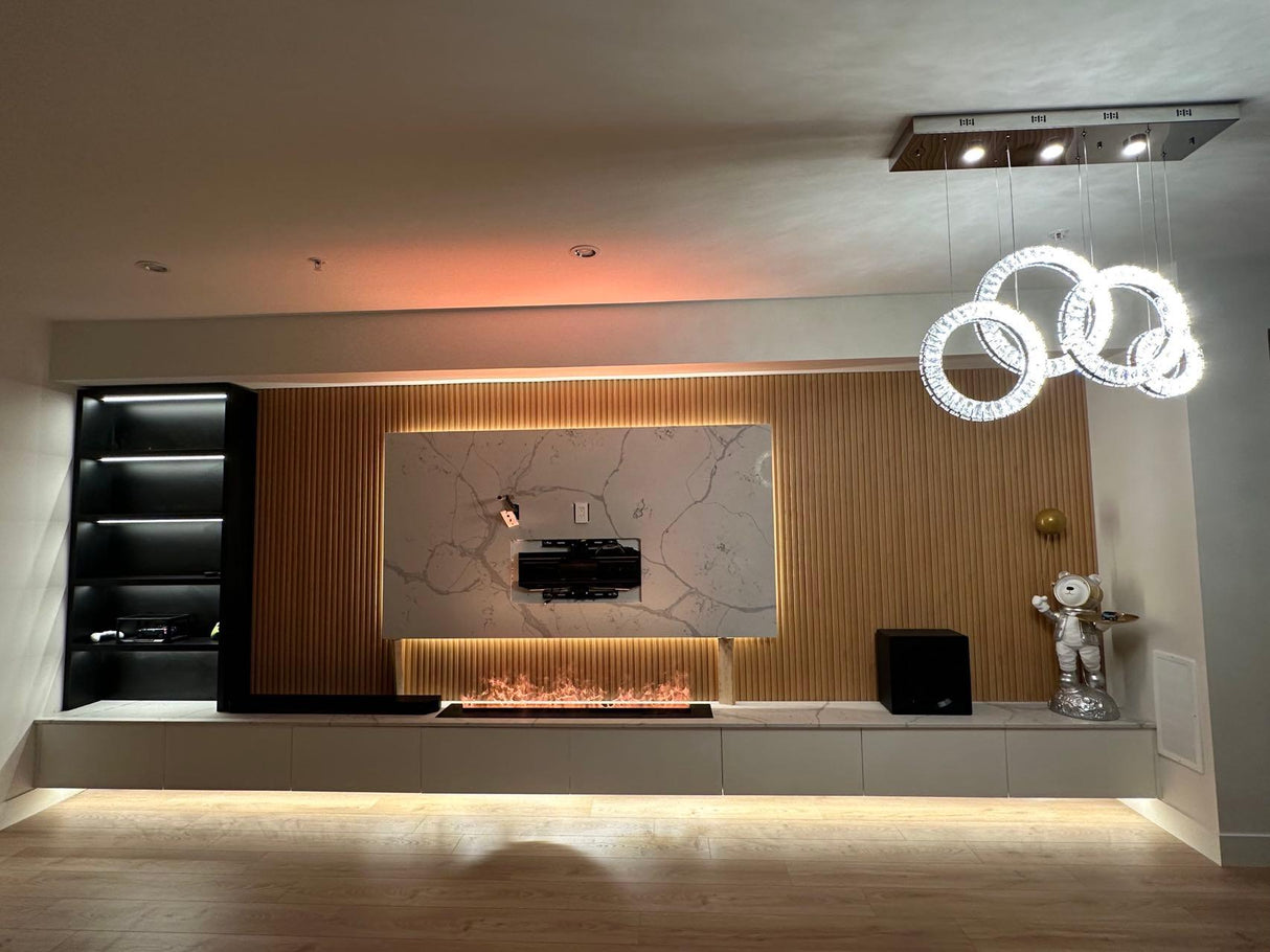 Litedeer Homes Mercury 50-inch 3D Water Vapor Fireplace Cassette with Smart Fireplace App, Multi-Flame Colour, Adjustable Flame Speed & Remote Control  (Model: VEW50A or VEW50M)