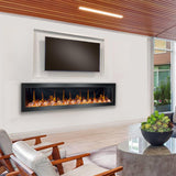 2025 New Litedeer Latitude 78-inch Wall Mount Smart Electric Fireplace with Crackling Sounds Multi-Flame Style, 5 Unique Flame Colour,All Accessories Included - ZEF78VC, Black