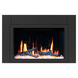 LiteStar 38-in Smart Electric Fireplace Insert with App 5 Unique Flame Crackling Sounds Driftwood Logs & River Rocks - ZEF38VC, Black Fireplace 38"