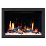LiteStar 38-in Smart Electric Fireplace Insert with App 5 Unique Flame Crackling Sounds Driftwood Logs & River Rocks - ZEF38VC, Black Fireplace 38"