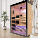 Luxury 2-Person Canadian Hemlock Wood Far Infrared Home Sauna (SAK02184)