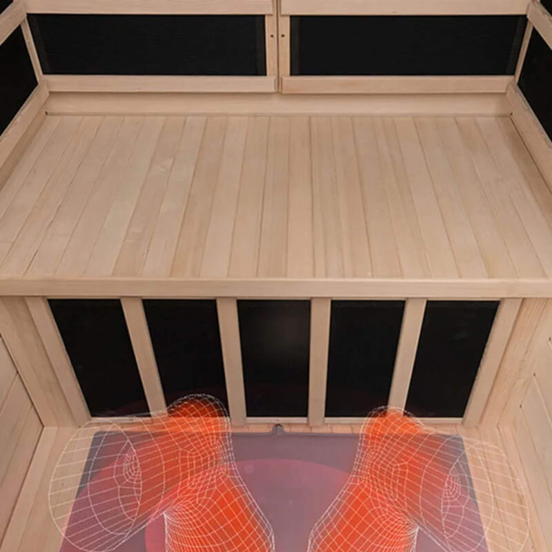 Luxury 2-Person Hemlock Wood FAR Infrared Sauna Room W/ Glass Door, 1750W (SAK81525)