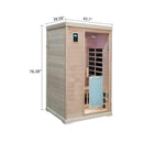 Luxury 2-Person Hemlock Wood FAR Infrared Sauna Room W/ Glass Door, 1750W (SAK81525)