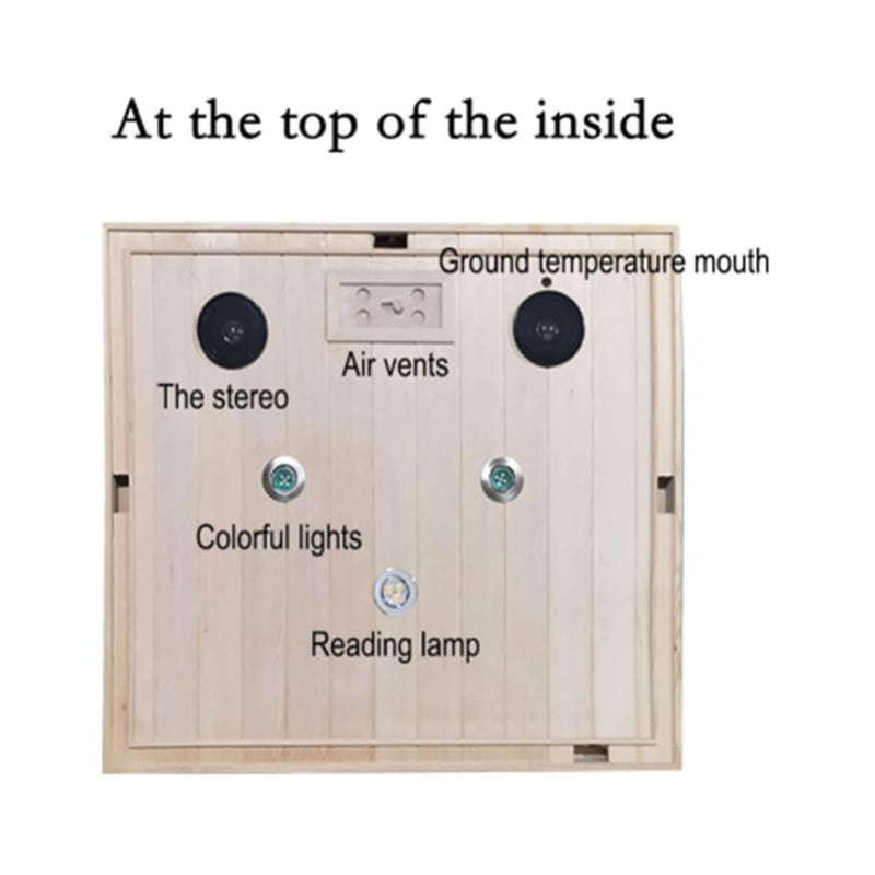 Luxury 2-Person Hemlock Wood FAR Infrared Sauna Room W/ Glass Door, 1750W (SAK81525)