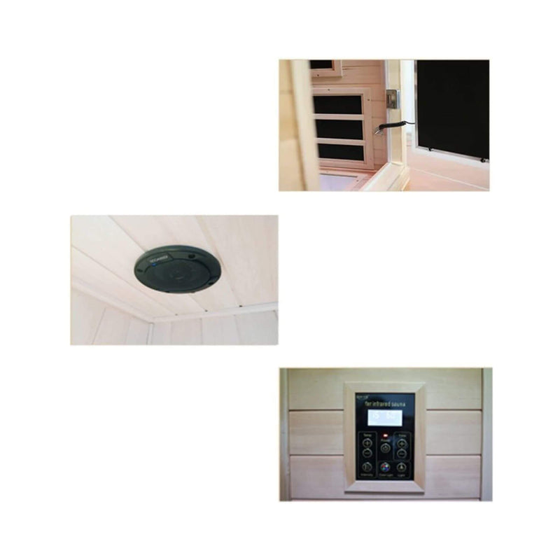 Luxury 2-Person Hemlock Wood FAR Infrared Sauna Room W/ Glass Door, 1750W (SAK81525)