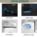 Luxury Smart Toilet With Built-In Auto Open And Close Bidet Seat, Foot Sensor, LED Display And Night Light (SAK31256)
