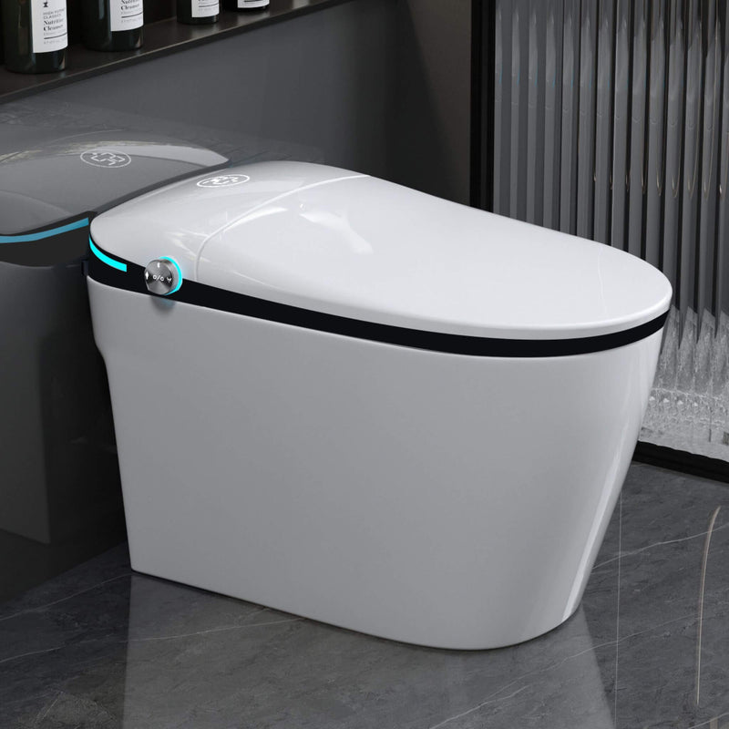 Luxury Smart Toilet With Built-In Auto Open And Close Bidet Seat, Foot Sensor, LED Display And Night Light (SAK31256)