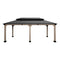 [12x20FT] Heavy Duty Backyard Cedar Wood Steel Hardtop Double Roof Gazebo Canopy (95726813)