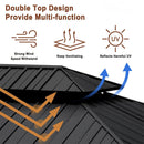 [12x20FT] Heavy Duty Backyard Cedar Wood Steel Hardtop Double Roof Gazebo Canopy (95726813)