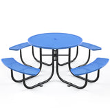46" Round Picnic Tables With Umbrella Hole