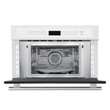 FORNO Espresso Oliena 30" 1.6 cu. ft. Built-In Microwave Oven in White with Silver Handles, FMWDR3093-30WHT